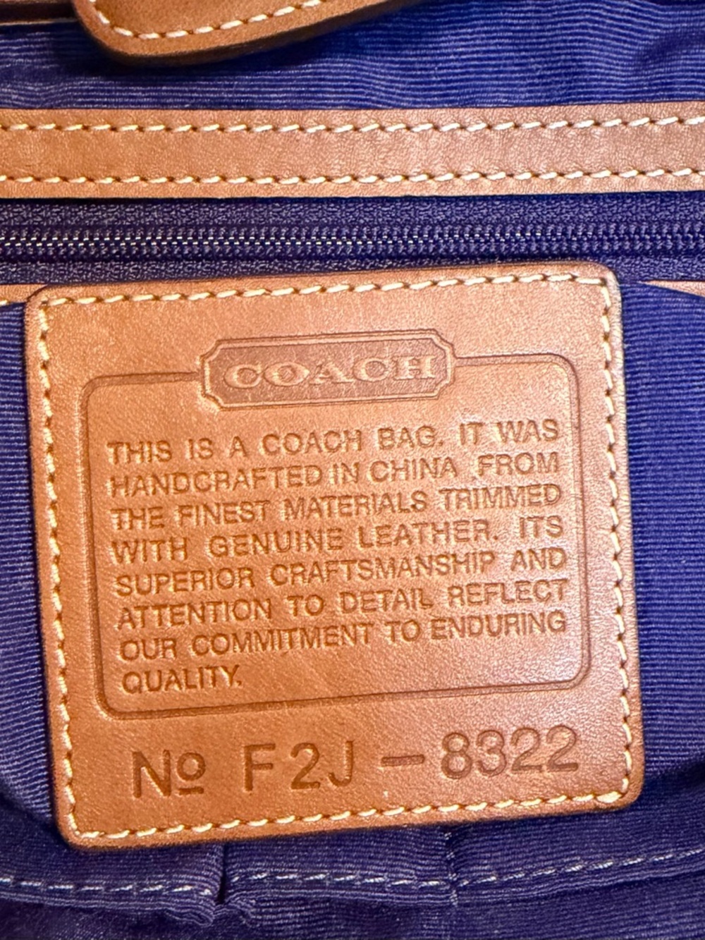 Vintage COACH Hampton Purple Tartan Plaid Wool Leather 83222 EUC - Picture 10 of 17